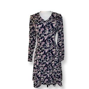 The Limited Floral Long sleeve button down corset mini Dress